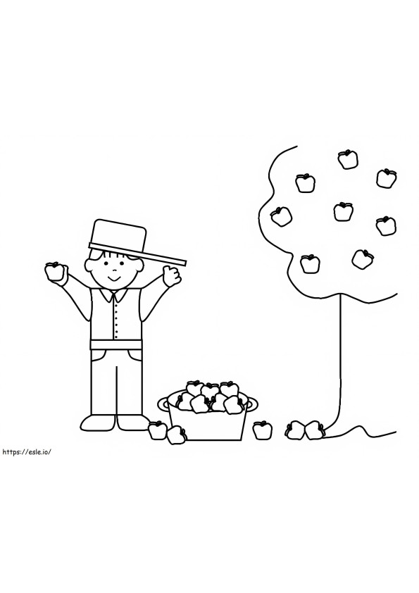 Johnny Appleseed Apples coloring page