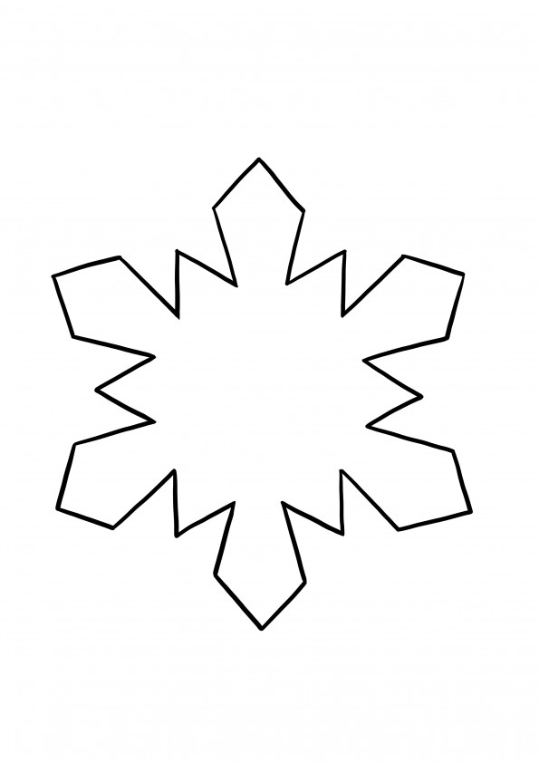 Snowflake coloring and printing for free for kids