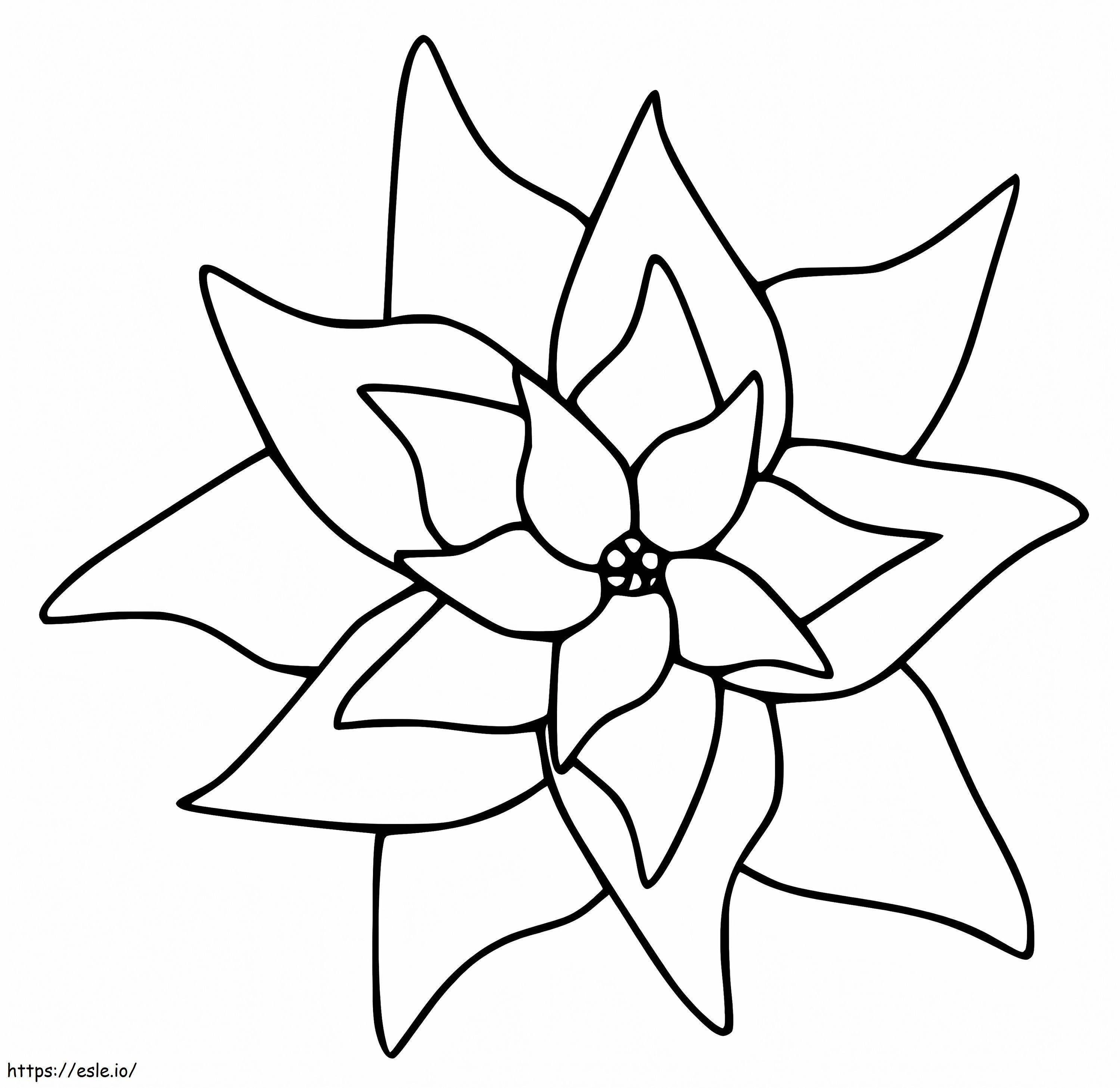Easy Poinsettia coloring page