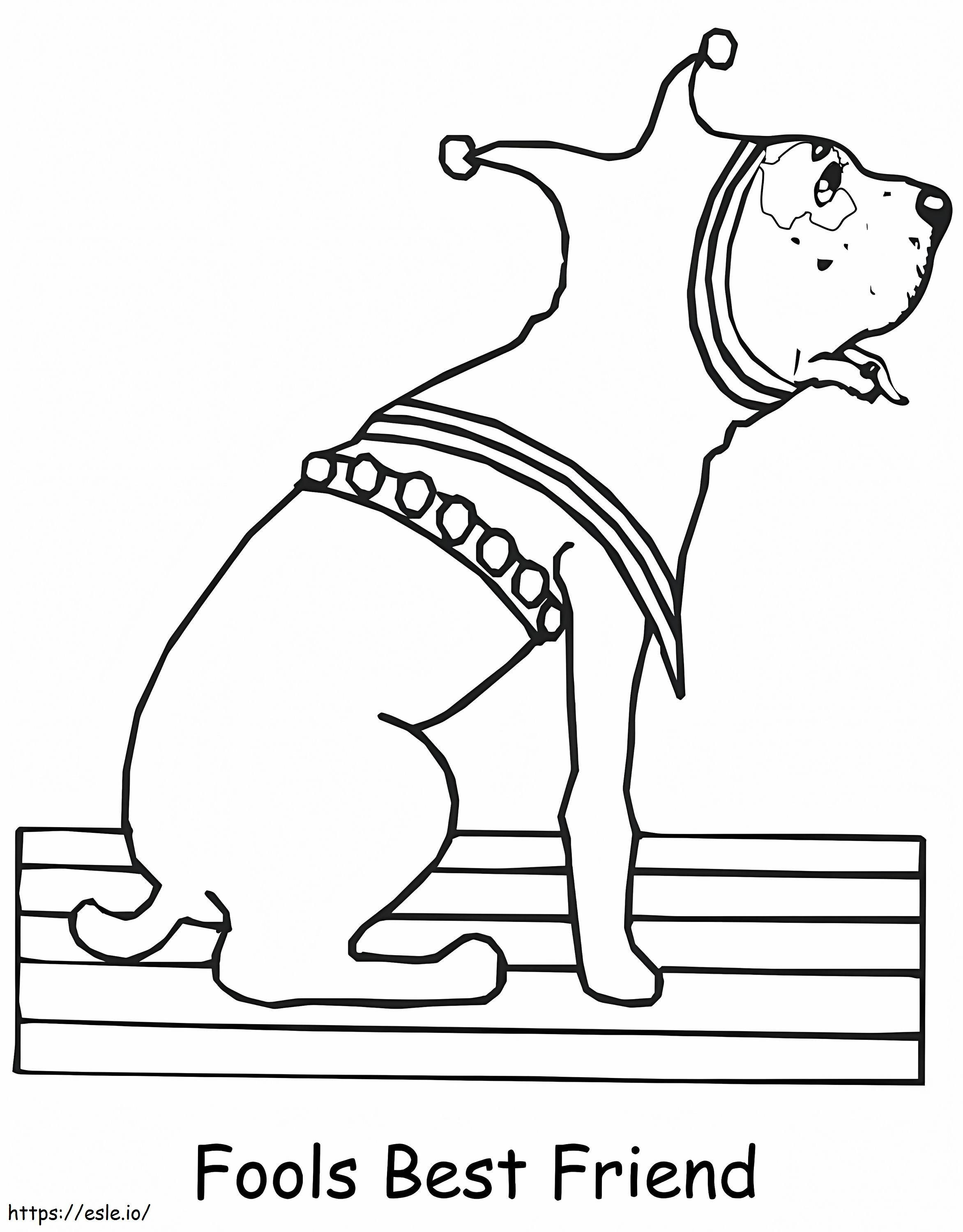 Dog April Fools Day coloring page