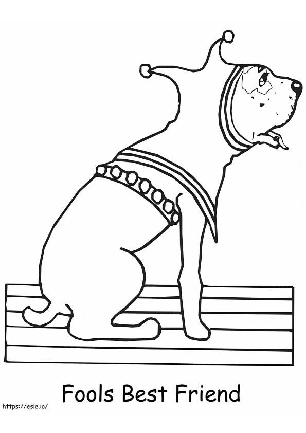 Dog April Fools Day coloring page