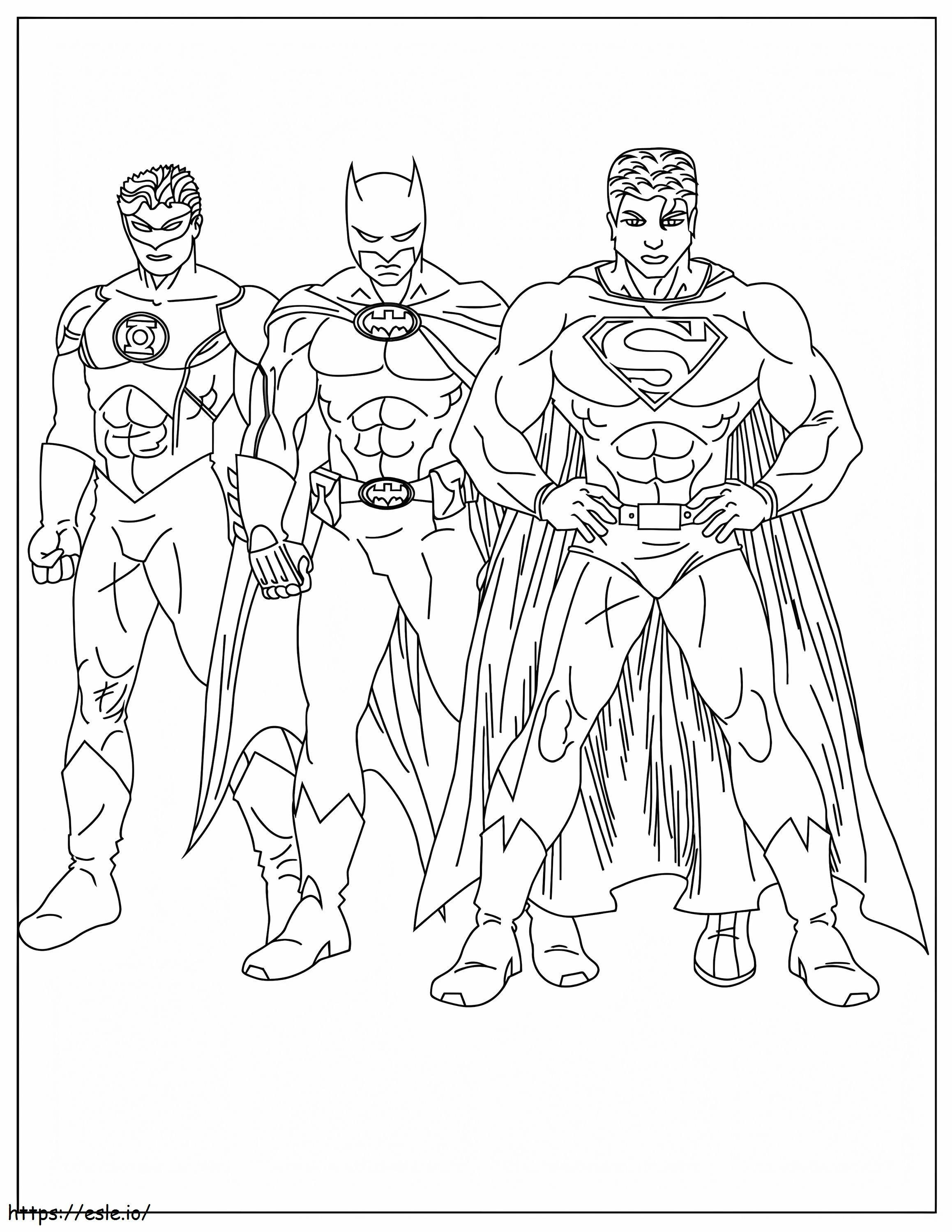 Coole Superman en vrienden kleurplaat kleurplaat