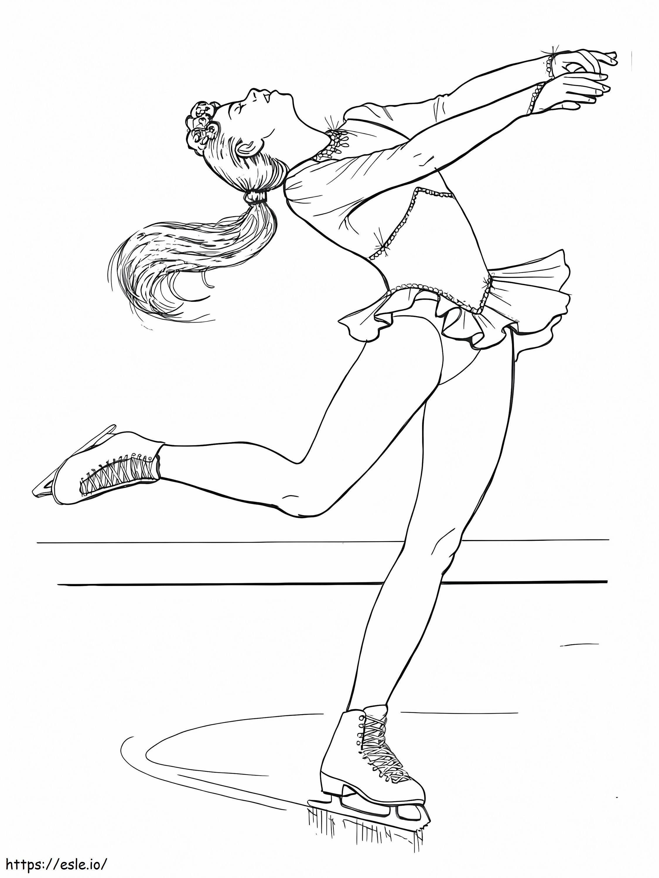 Dziewczyna Tańczy Na Lodowisku kolorowanka