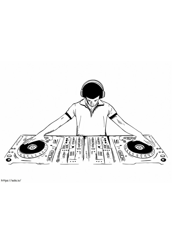 Dj Playing Console coloring page