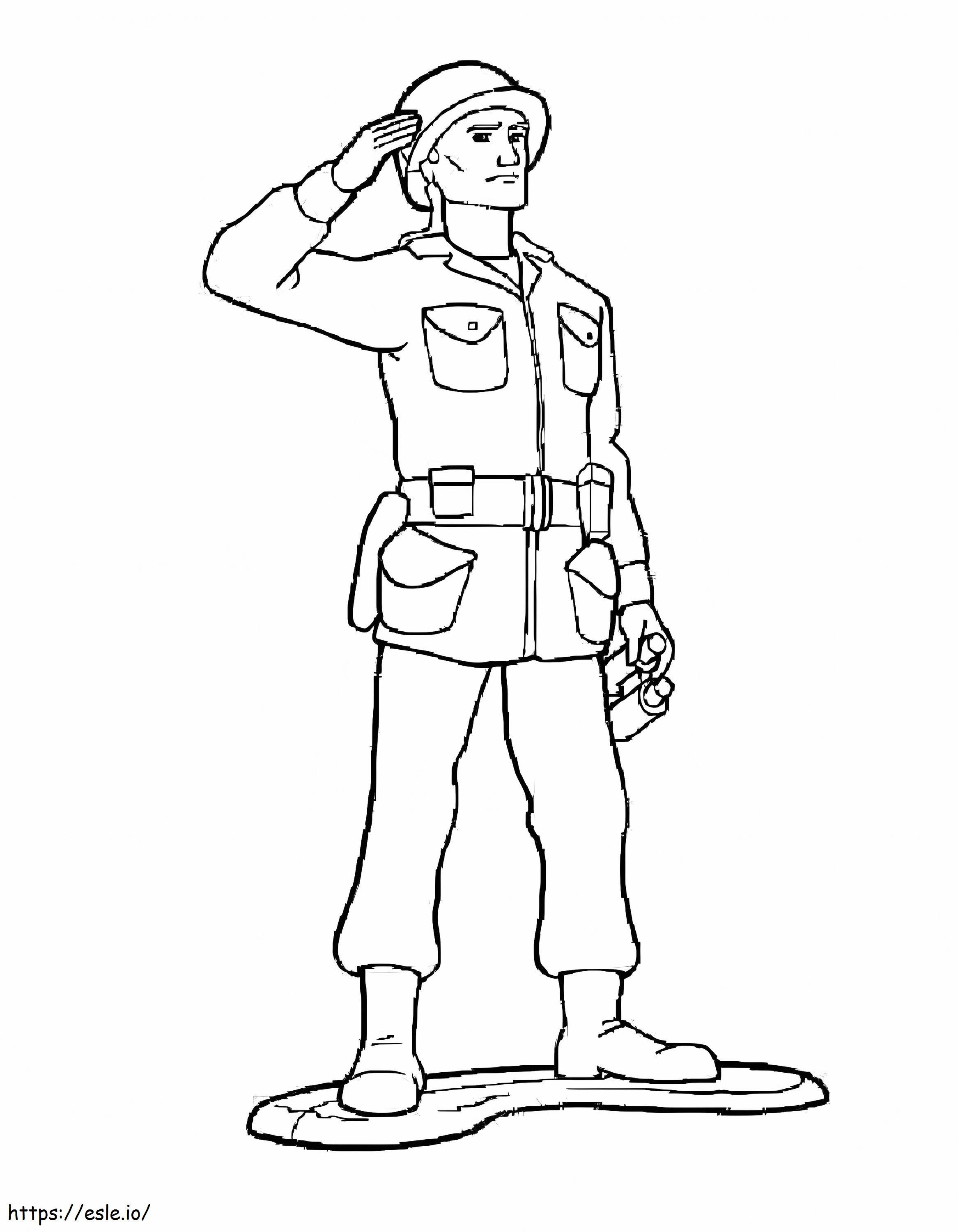 Um soldado magro para colorir