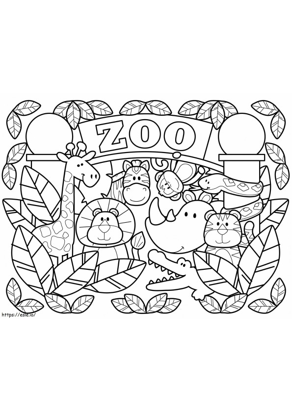 Zoológico Básico para colorir