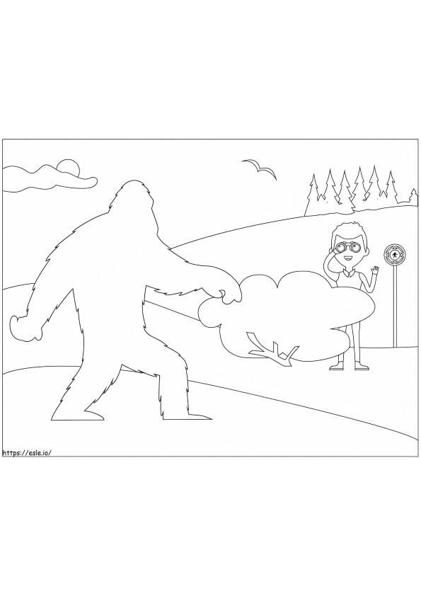 Finding Bigfoot coloring page