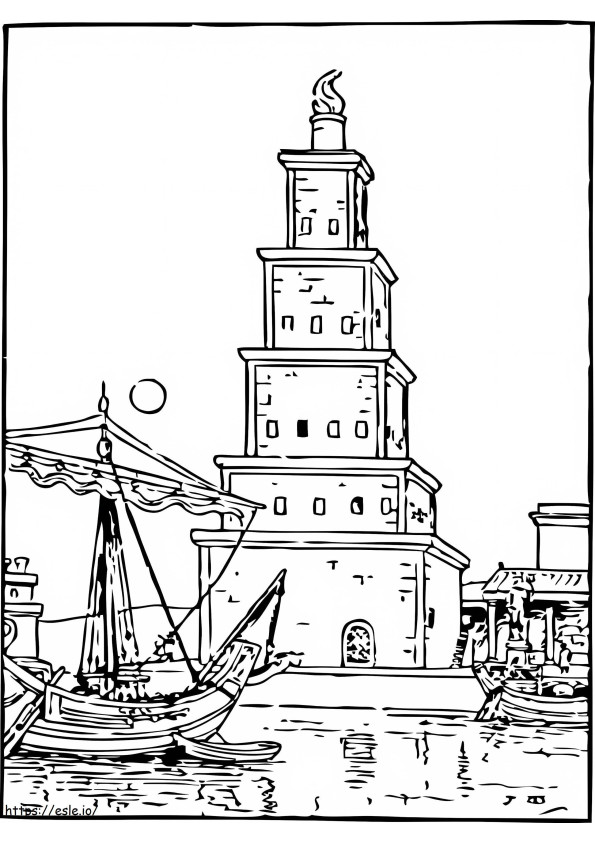 Coloriage Vieux phare à imprimer dessin