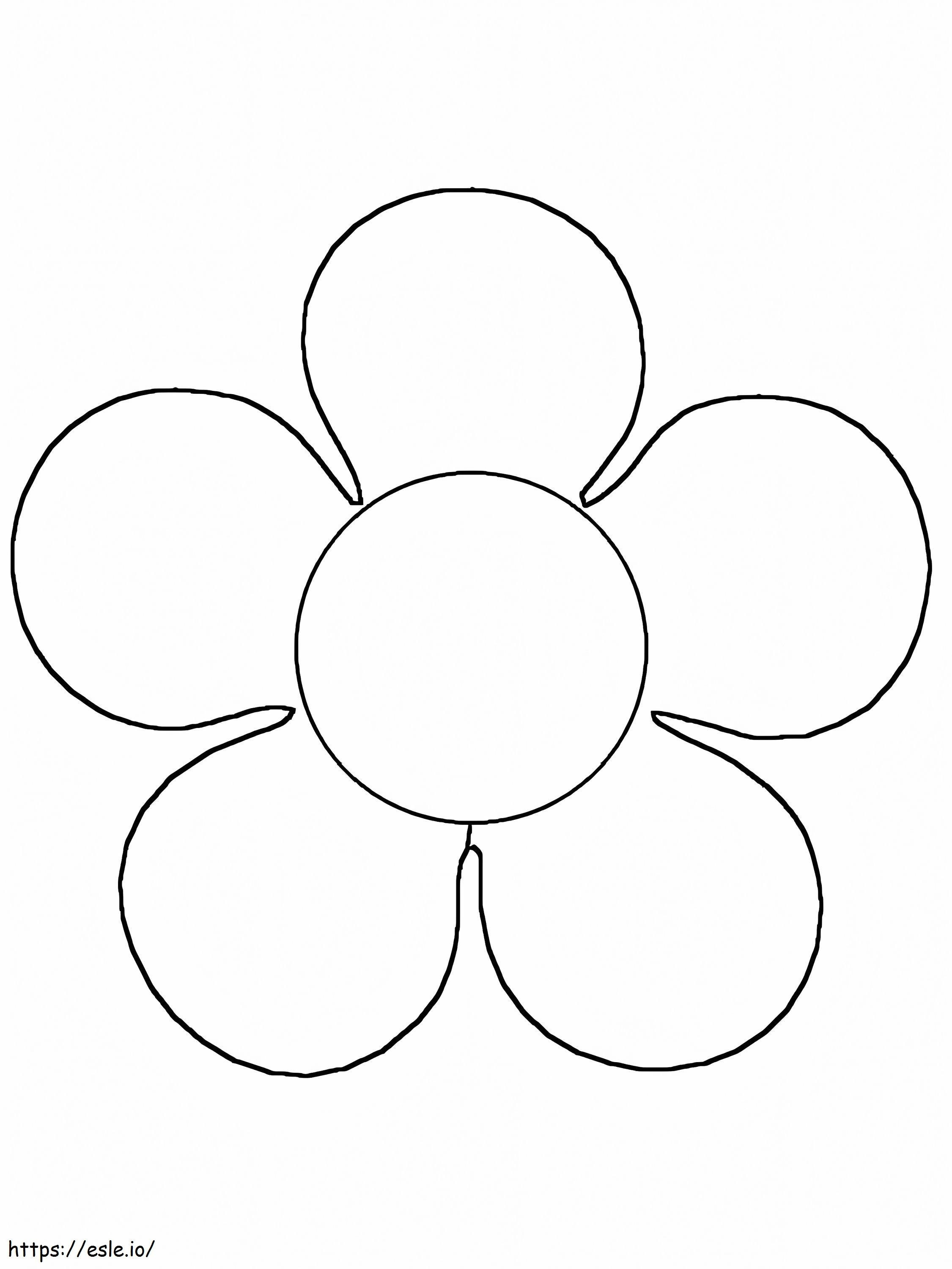 Forma de flor simples para colorir