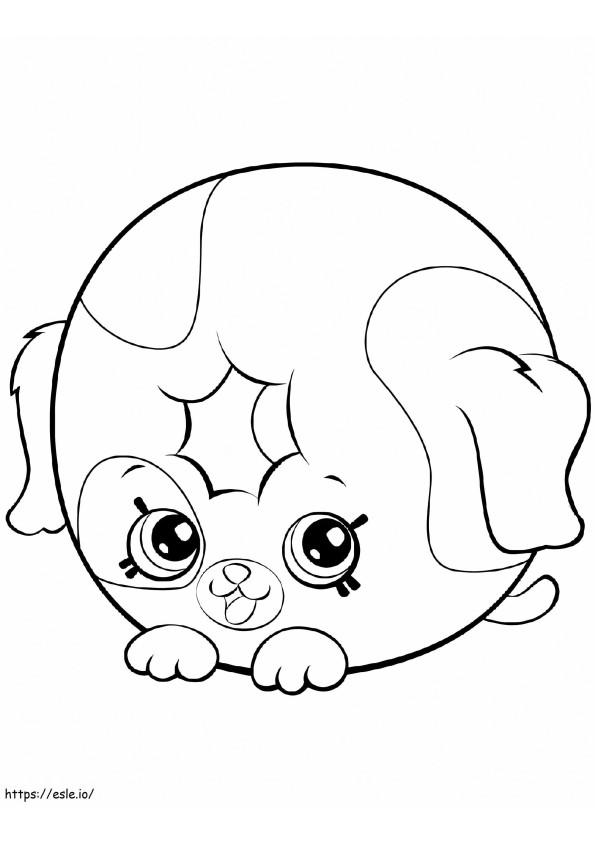 Dolly Donut Dog Shopkin coloring page