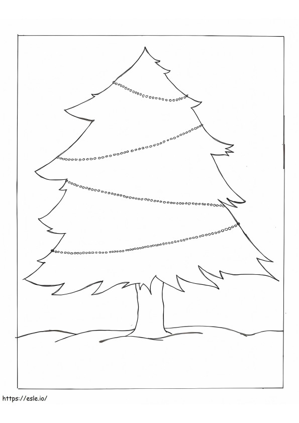 無料のクリスマスツリー ぬりえ - 塗り絵