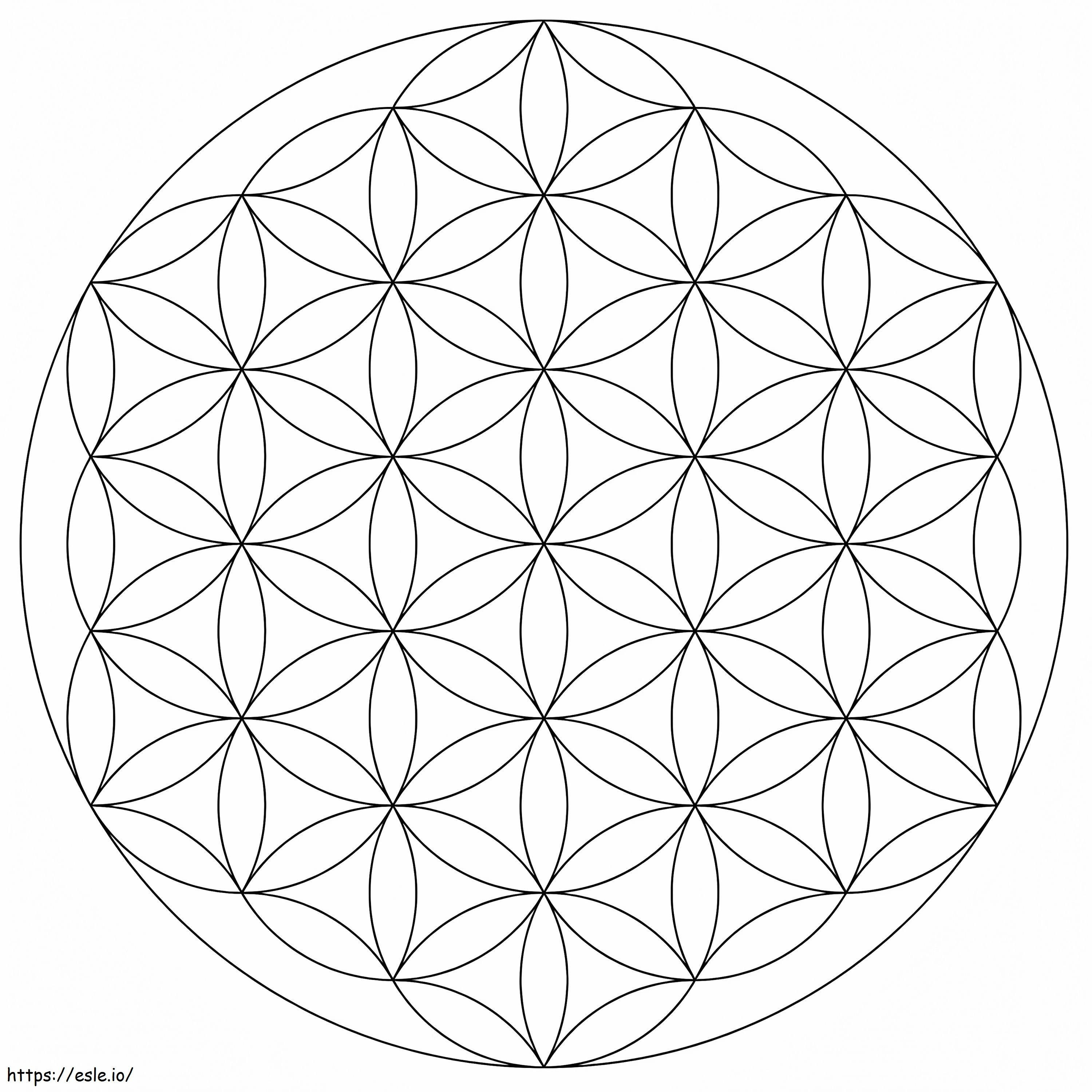 Coloriage Mandala de fleurs 5 à imprimer dessin