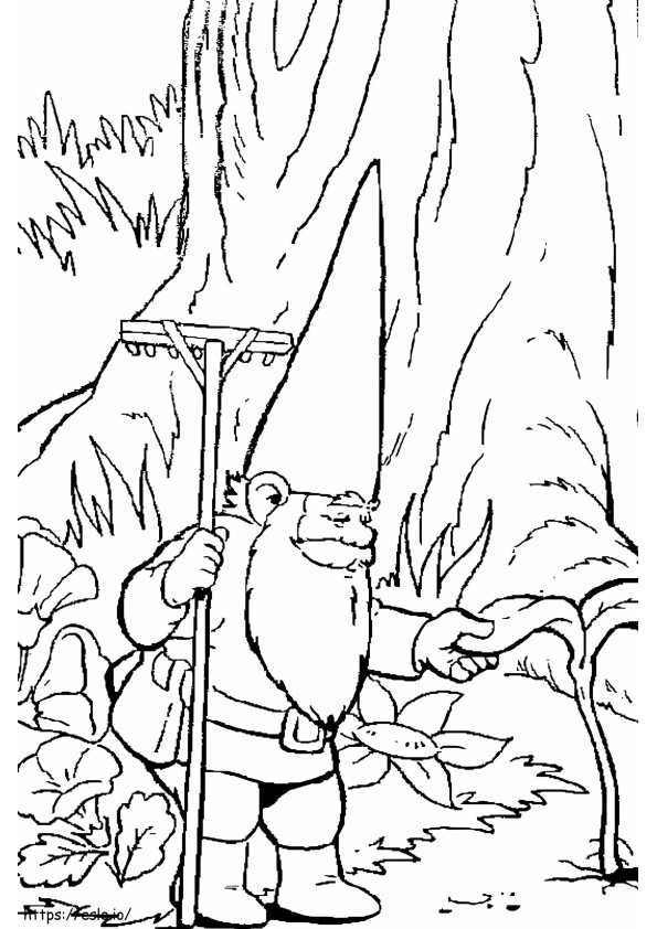 David The Gnome Working coloring page