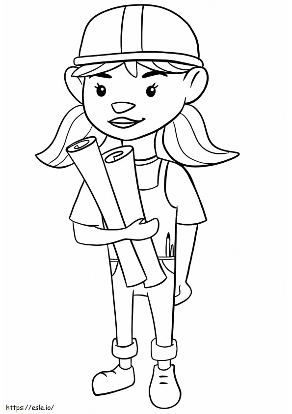 Female Engineer coloring page