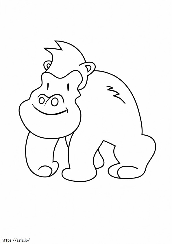Coloriage Gorille stupide à imprimer dessin