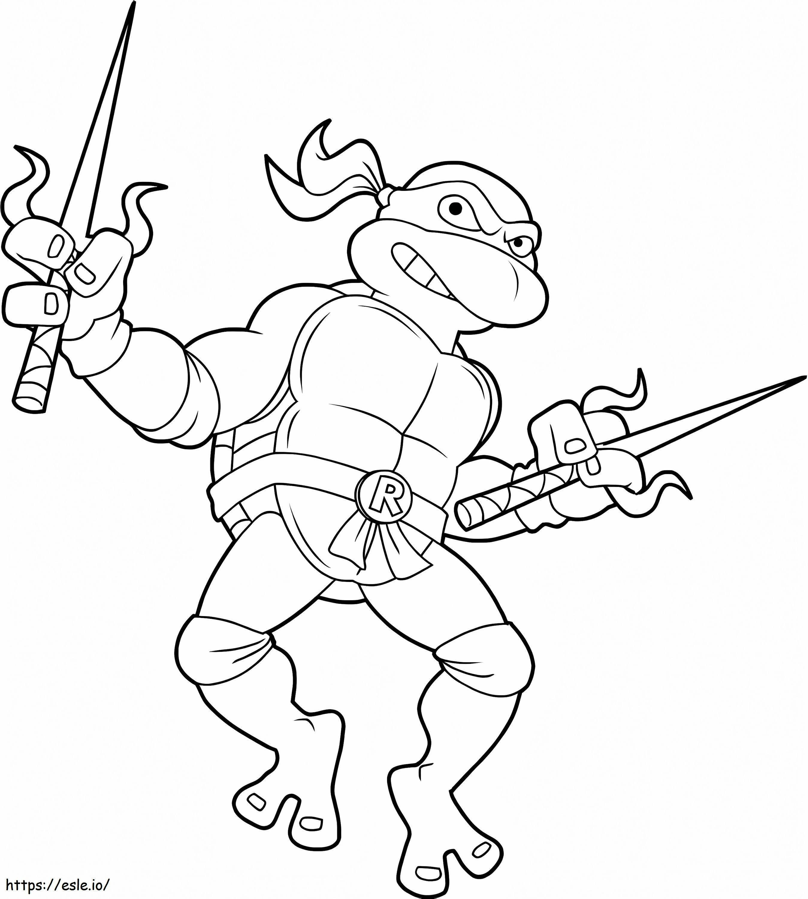 Ninja-Schildkröte und Messer ausmalbilder