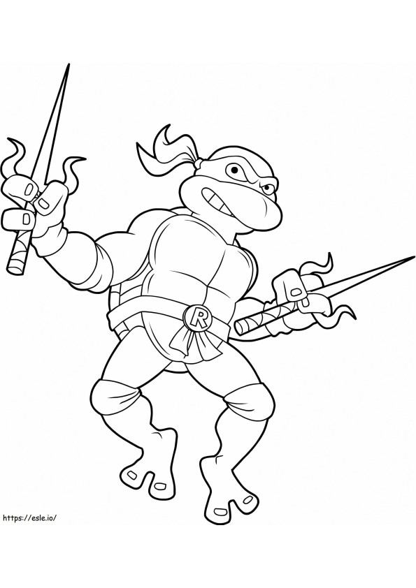 Tartaruga Ninja e Faca para colorir