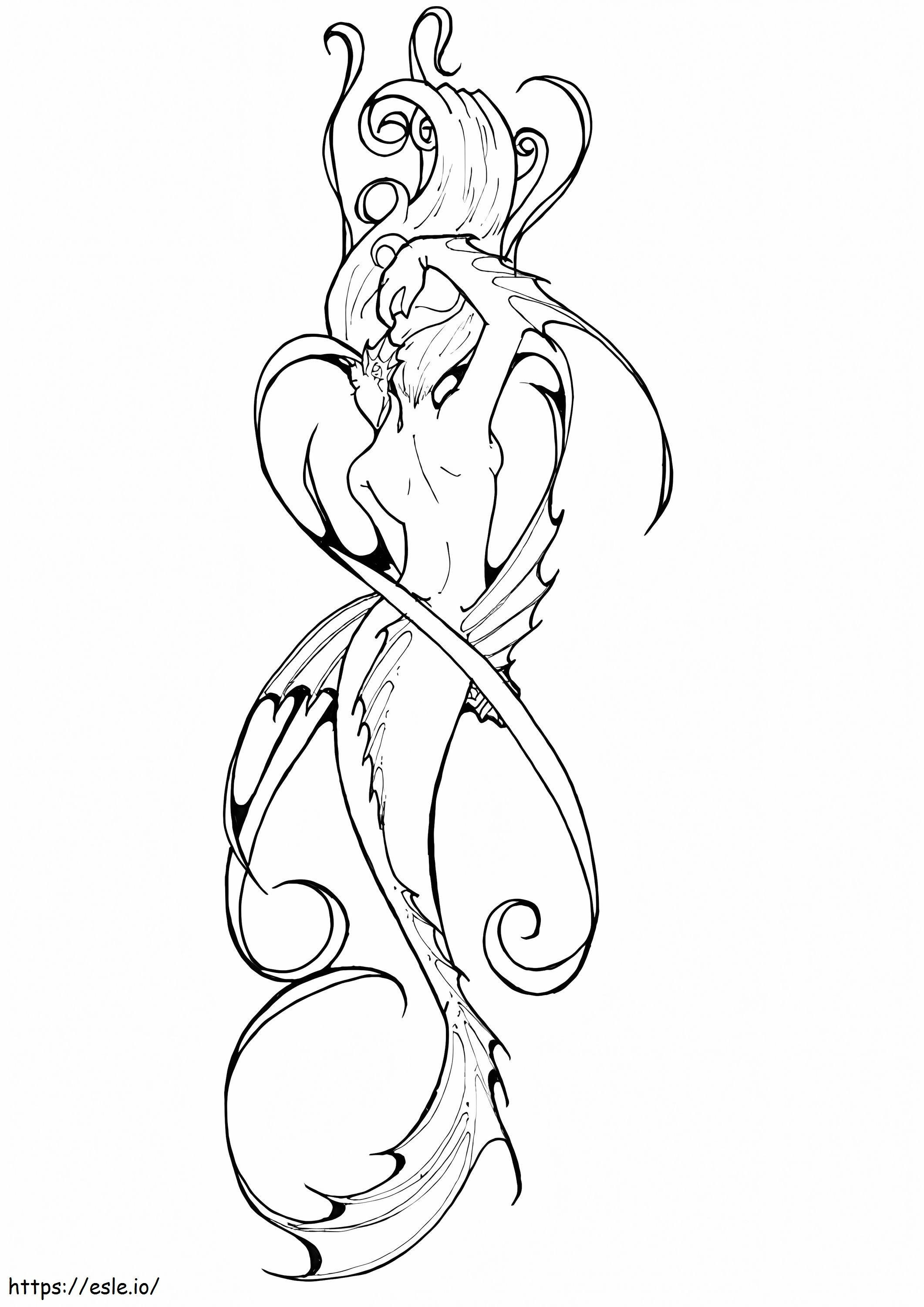Mermaid Tattoo coloring page