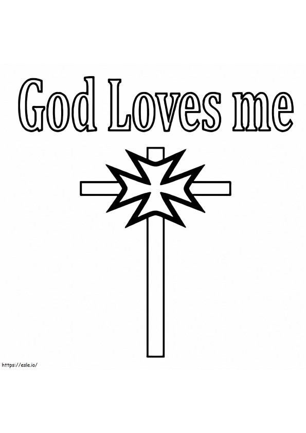 God Loves Me 4 coloring page