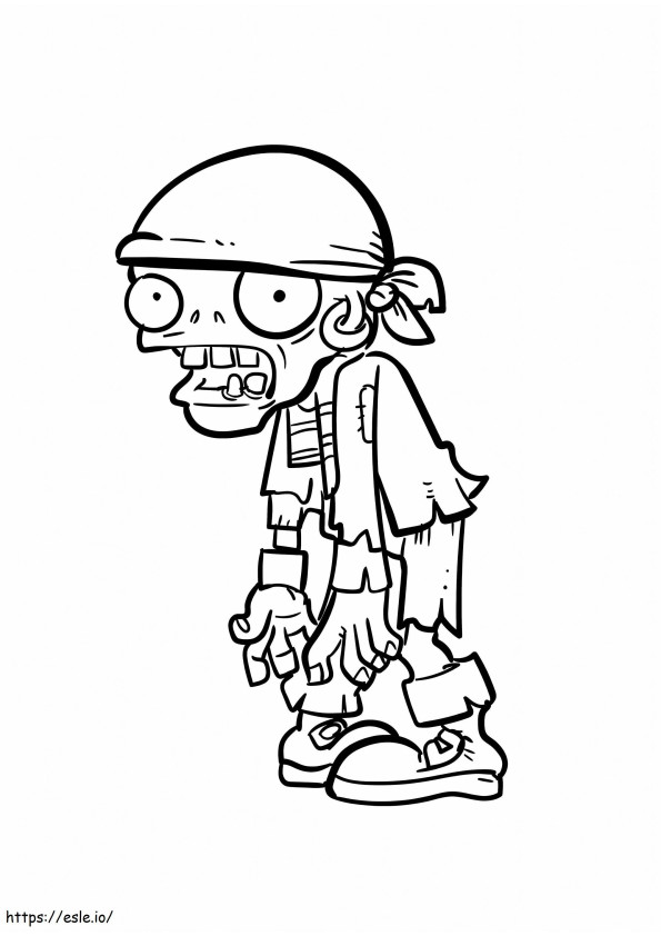 Zombie Pirate In Plants Vs Zombie coloring page