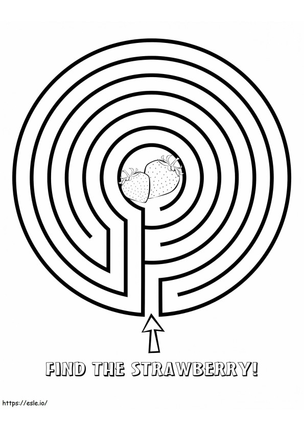 Strawberry Maze coloring page