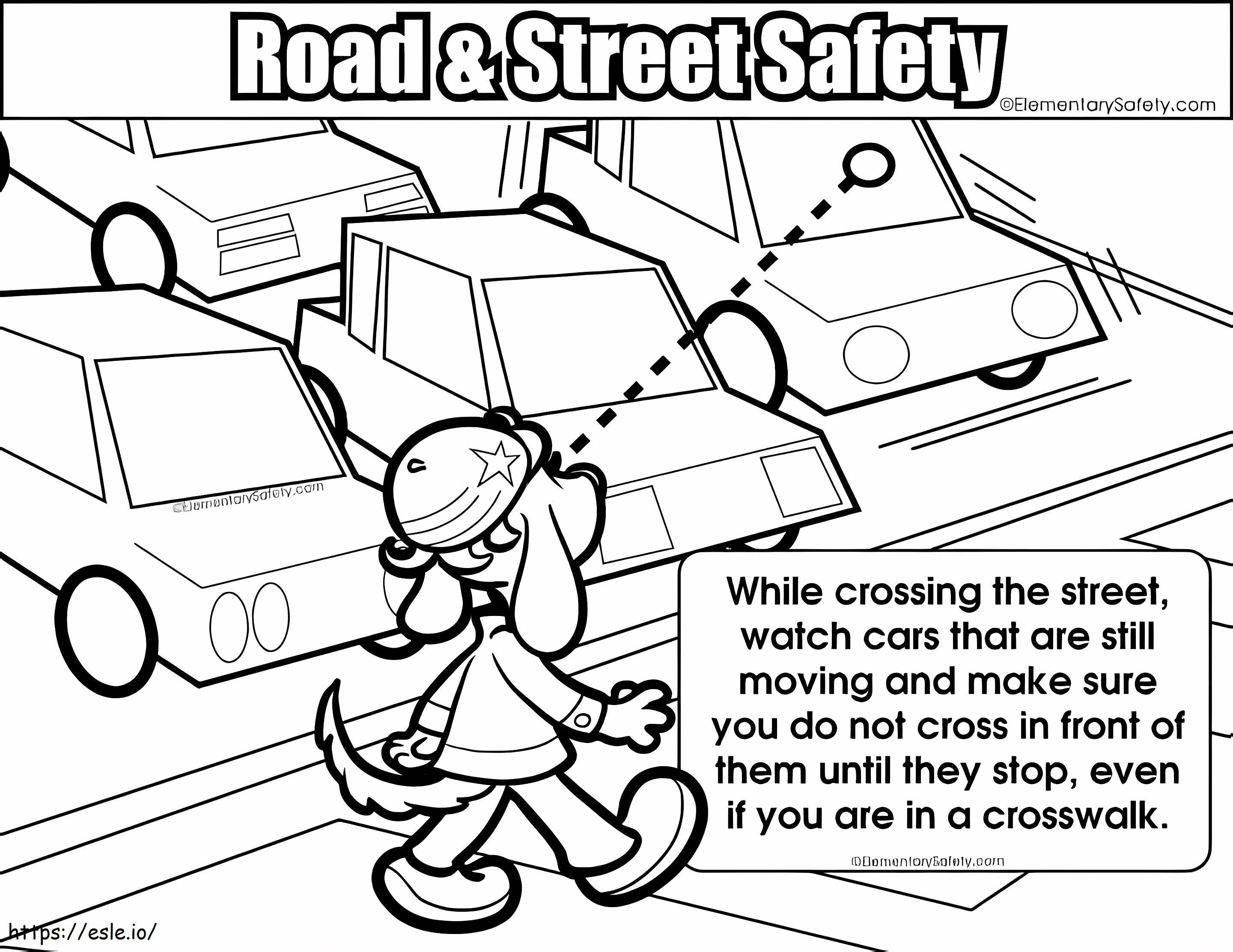 Sicherheit beim Überqueren von Straßen ausmalbilder