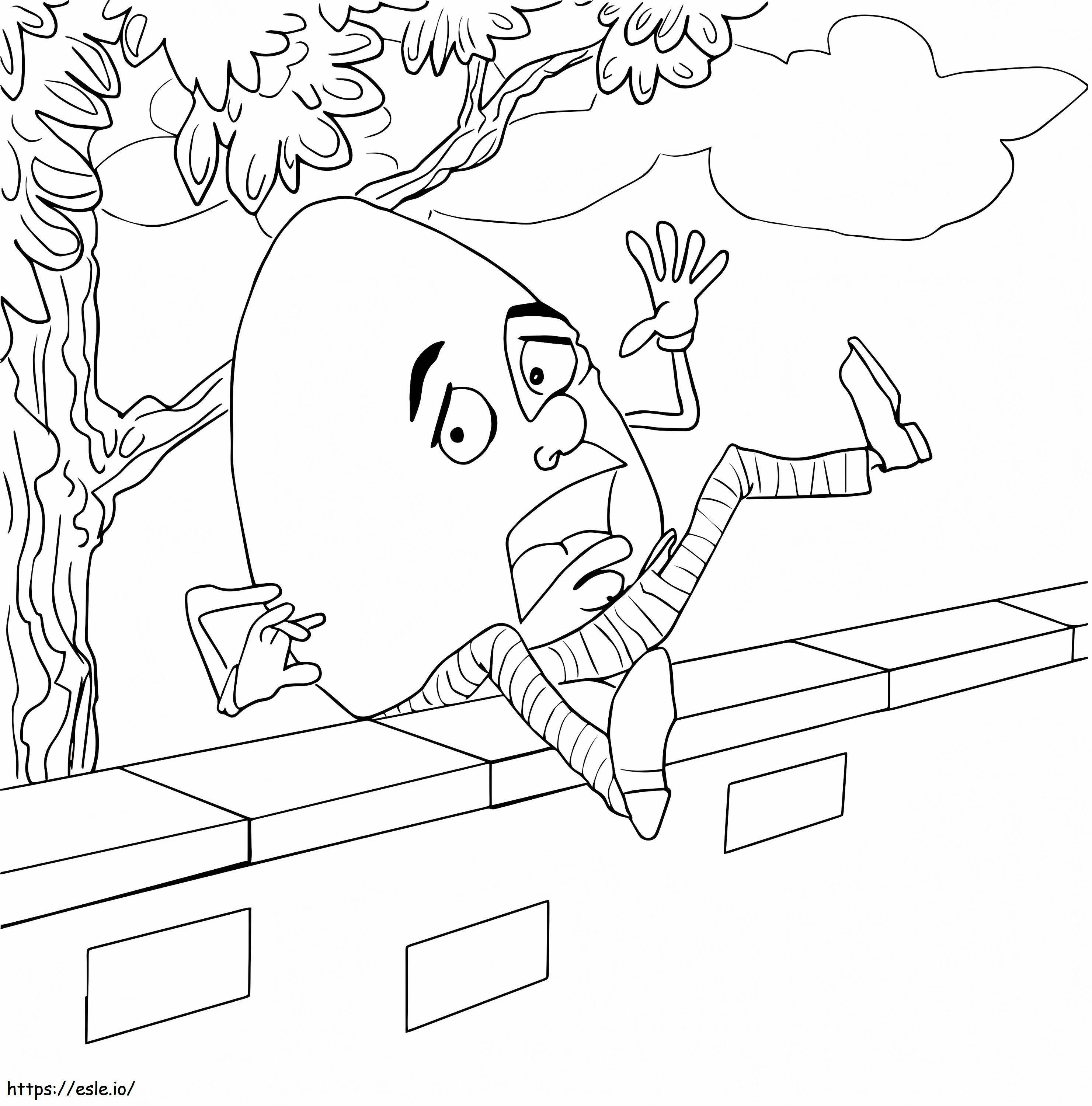 Humpty Dumpty Fell Off The Wall coloring page