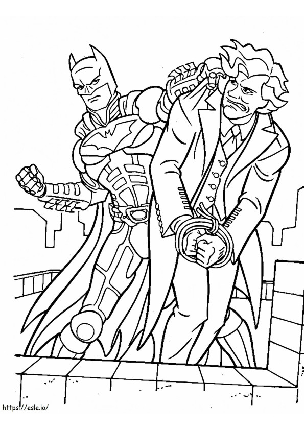 Batman Catching Villain coloring page