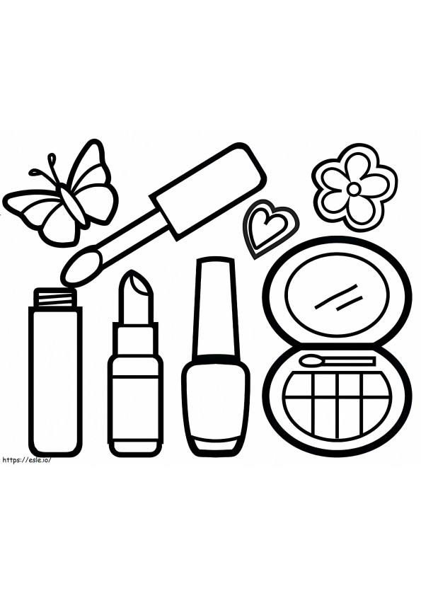 Coloriage Kit de maquillage facile à imprimer dessin