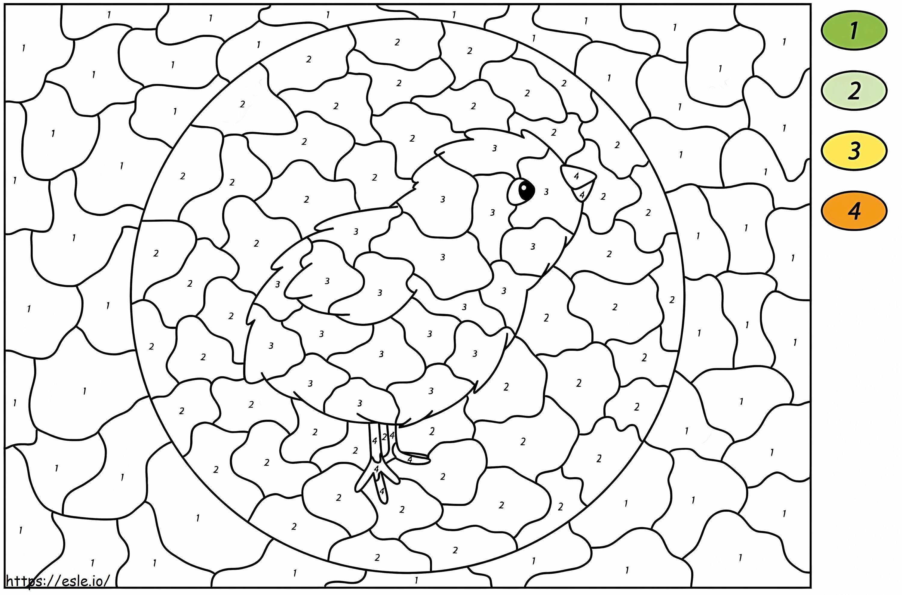 Chick Color By Number coloring page
