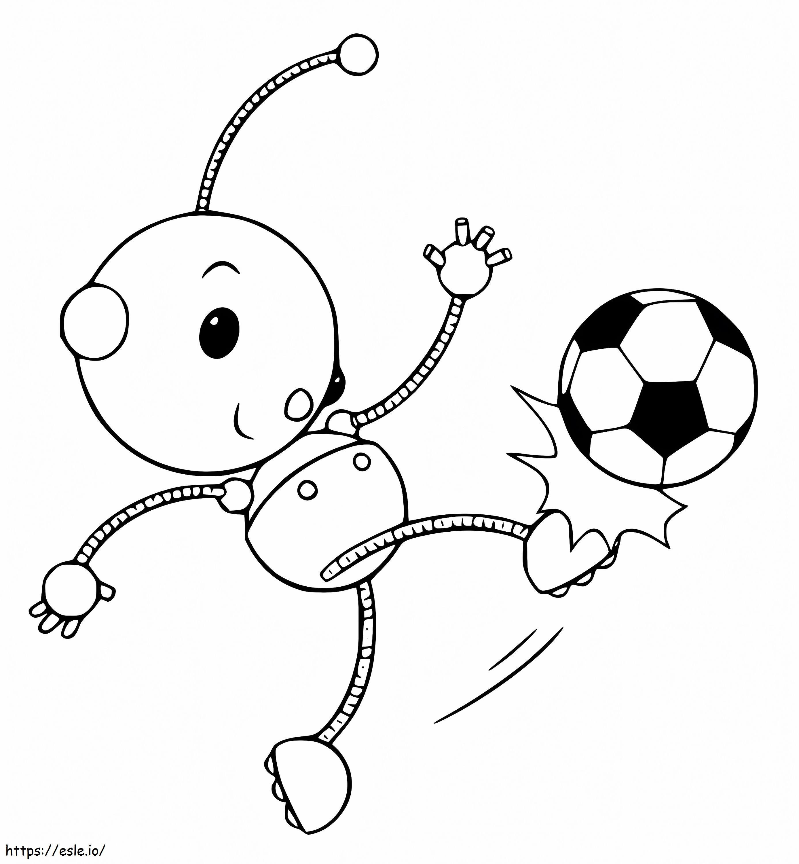 Olie Polie Kicking The Ball coloring page