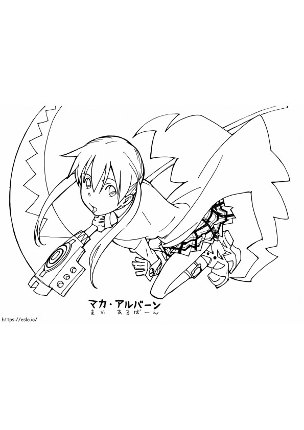 Maka Albarn From Soul Eater 1 coloring page