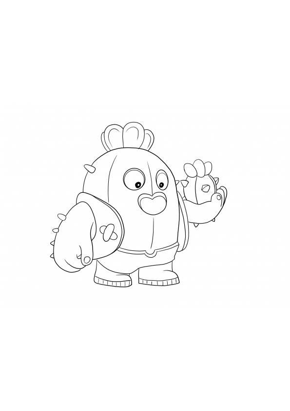 Spike from Brawl Stars for free coloring and printing