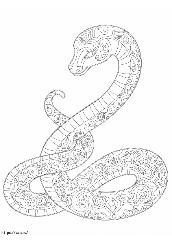 Mandala Cobra para colorir
