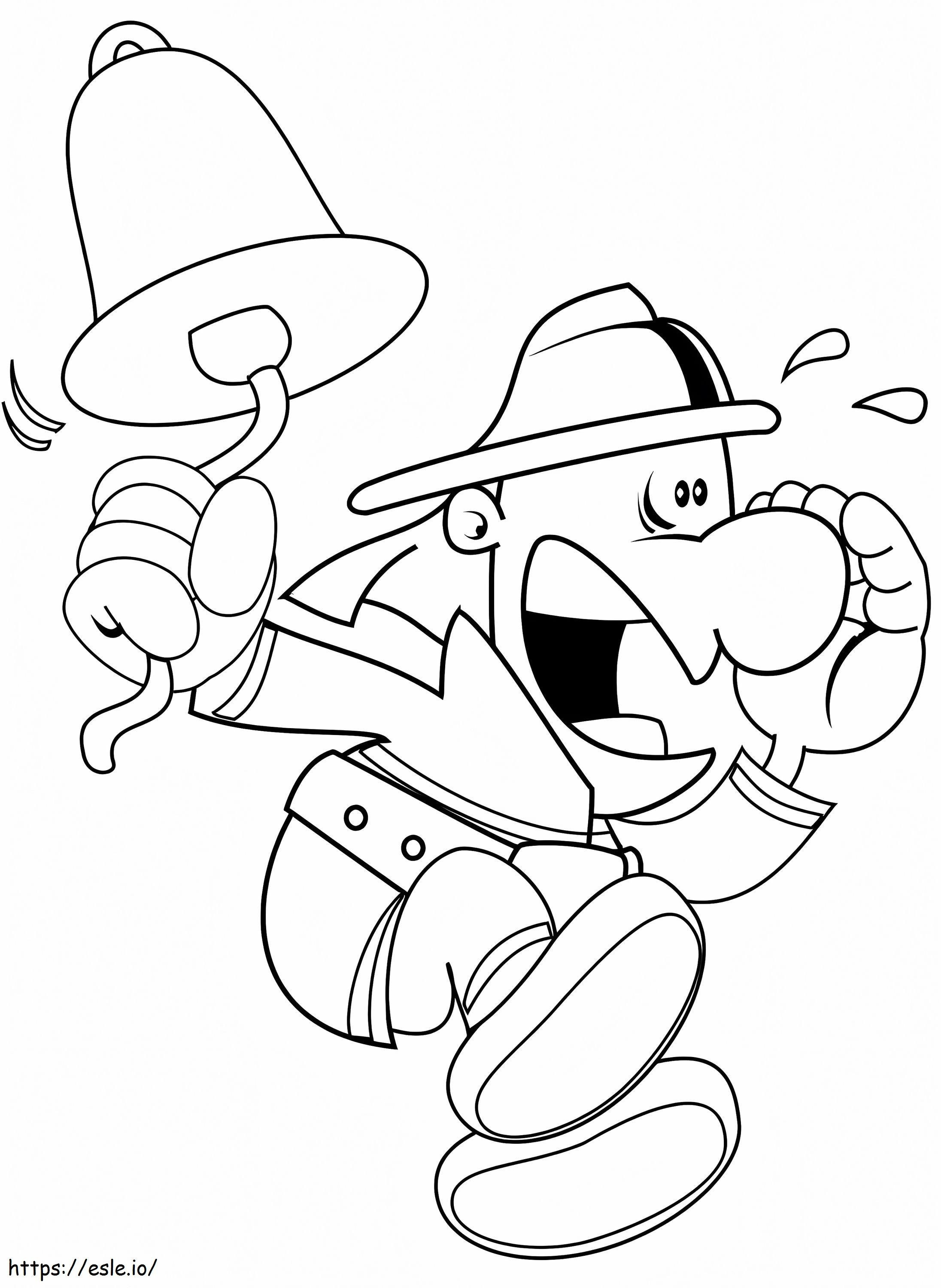 Fireman Ringing A Bell coloring page
