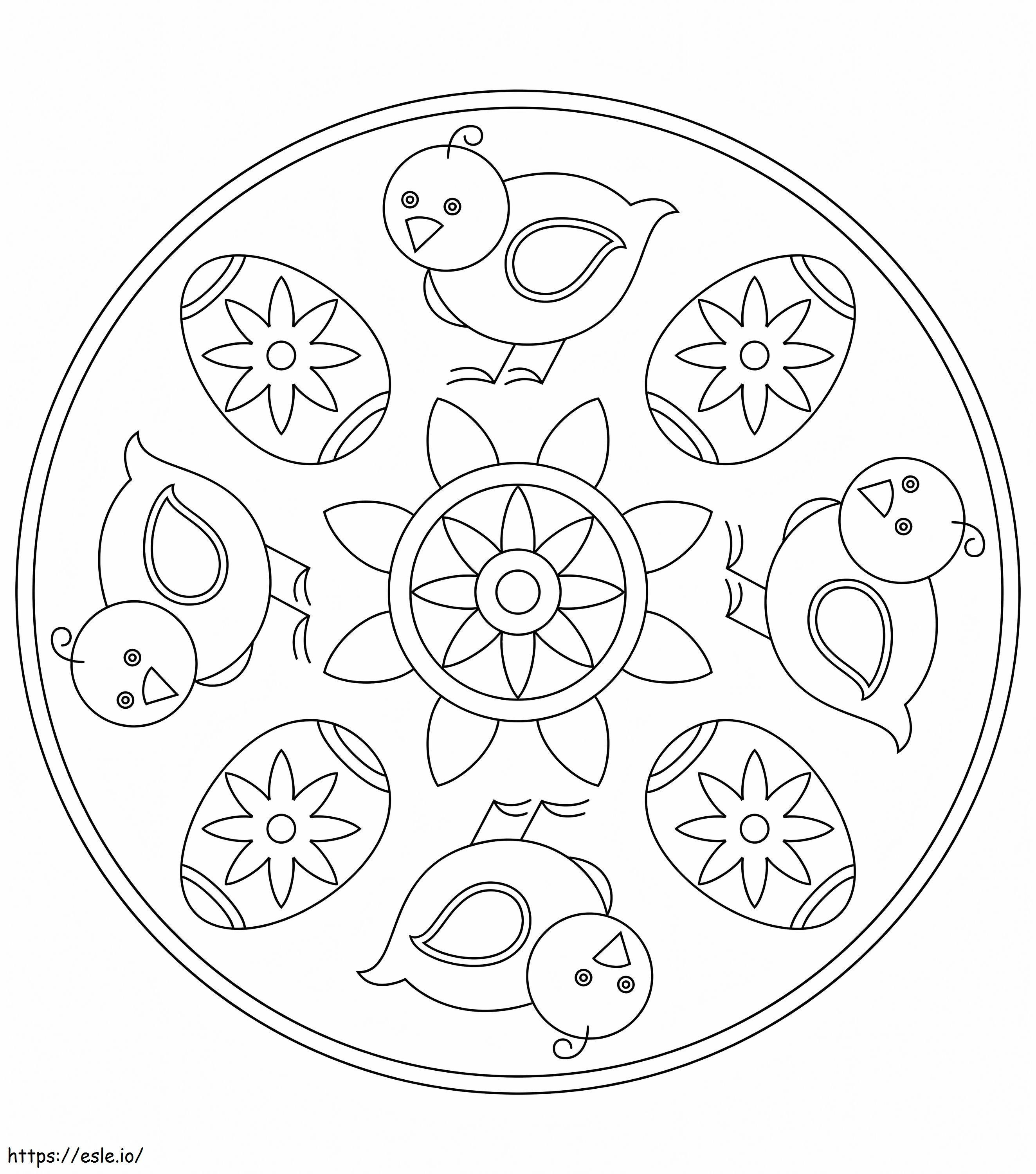Coloriage Mandala de Pâques 10 à imprimer dessin