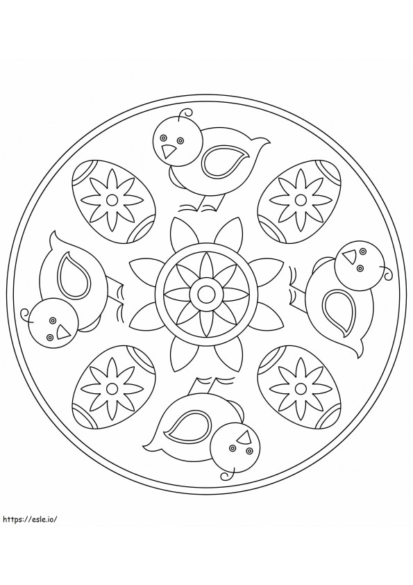 Mandala de Páscoa 10 para colorir