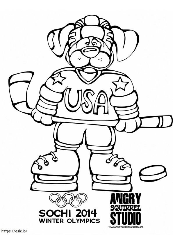Sotšin 2014 talviolympialaisten maskotti värityskuva