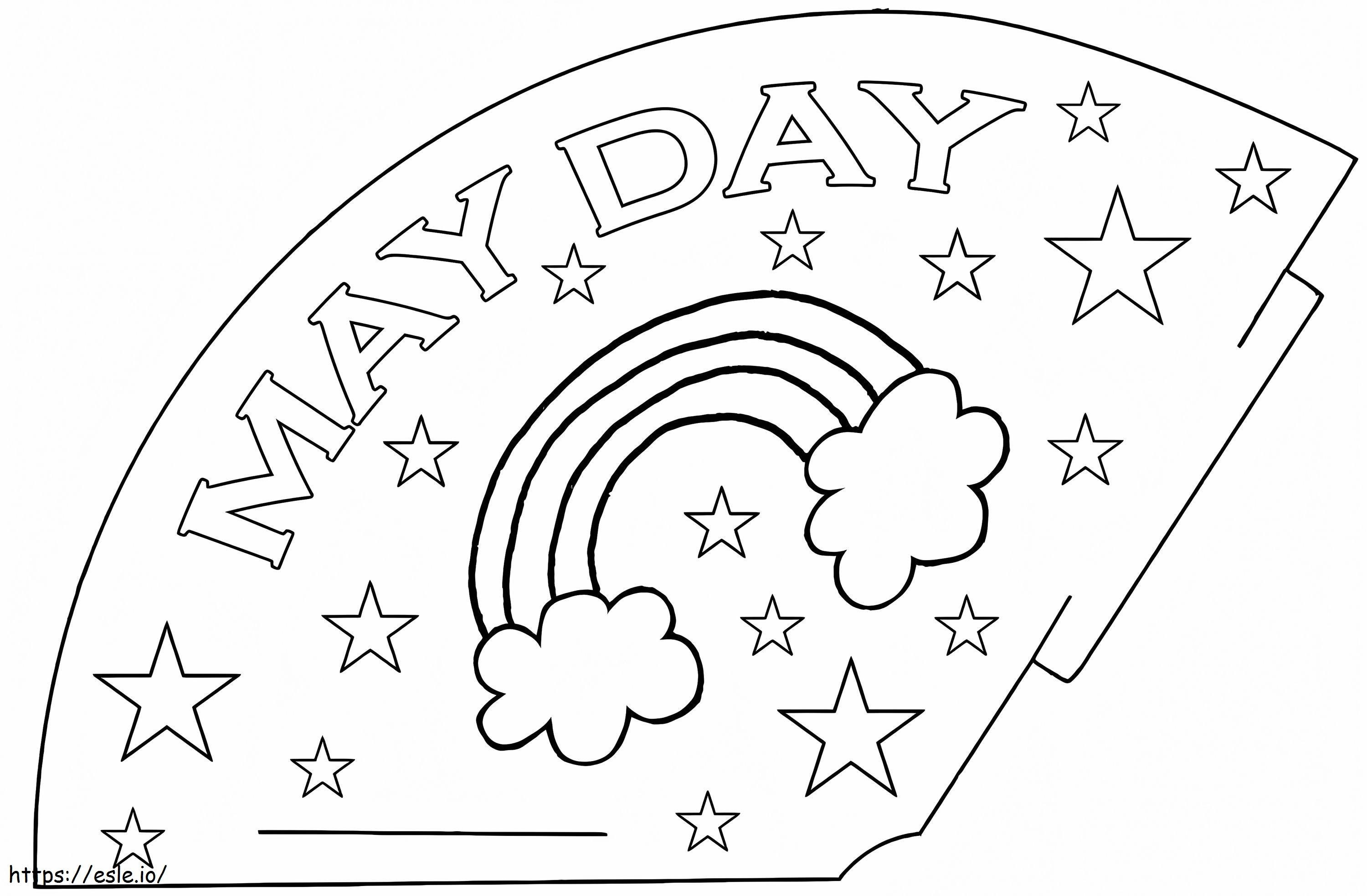 Gratis May Day Treat-kegel kleurplaat kleurplaat