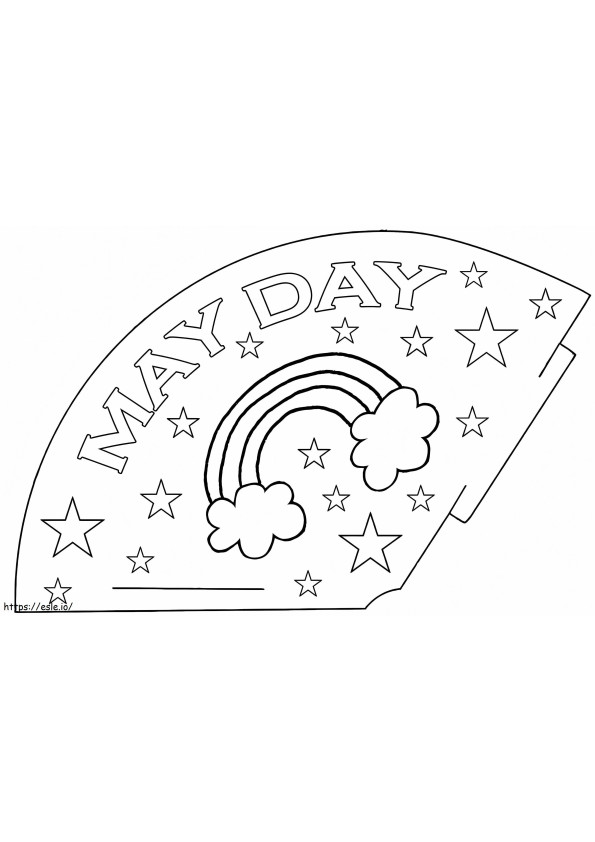 Gratis May Day Treat-kegel kleurplaat kleurplaat