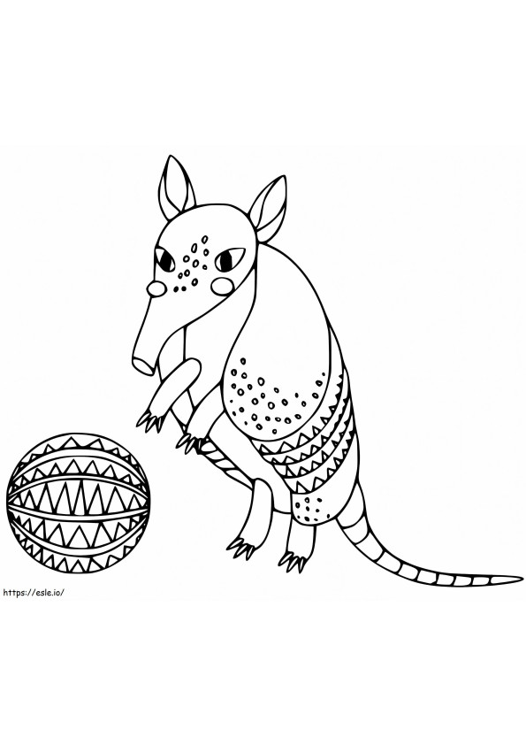 Armadilo And Ball coloring page