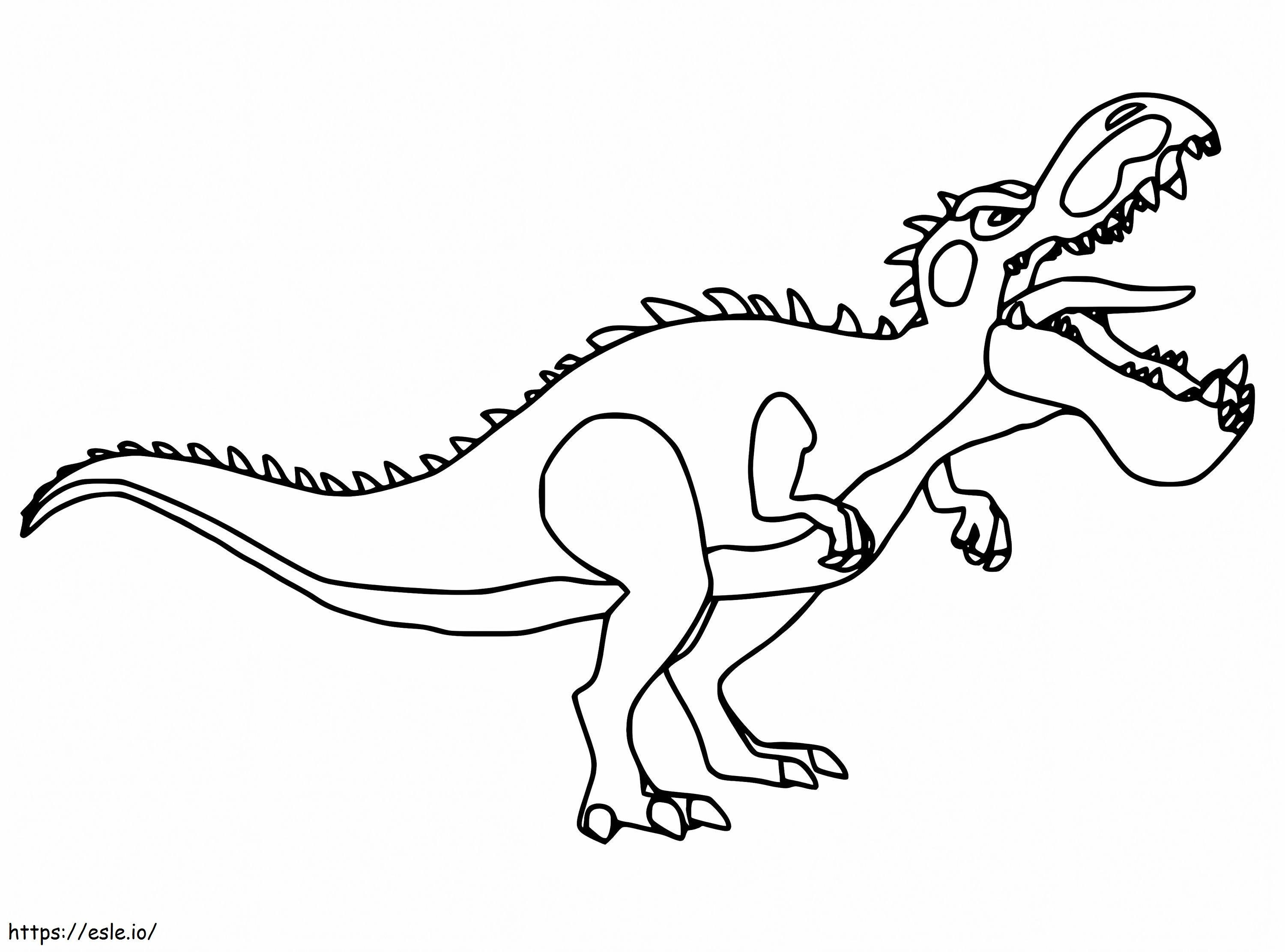 Coloriage Giganotosaure de dessin animé à imprimer dessin