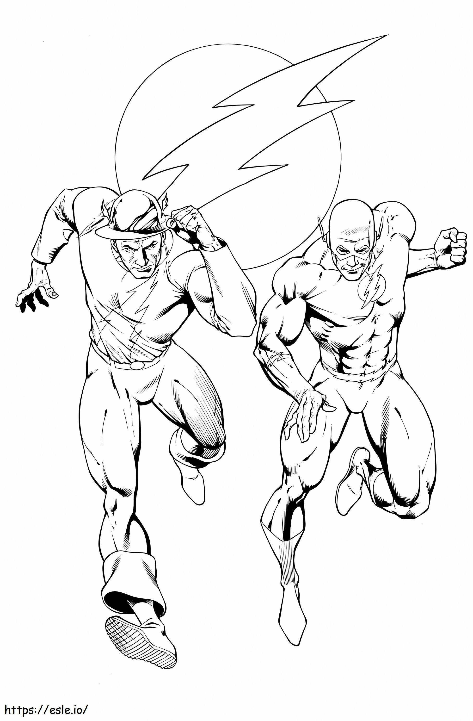 Flash Jay Garrick And Barry coloring page