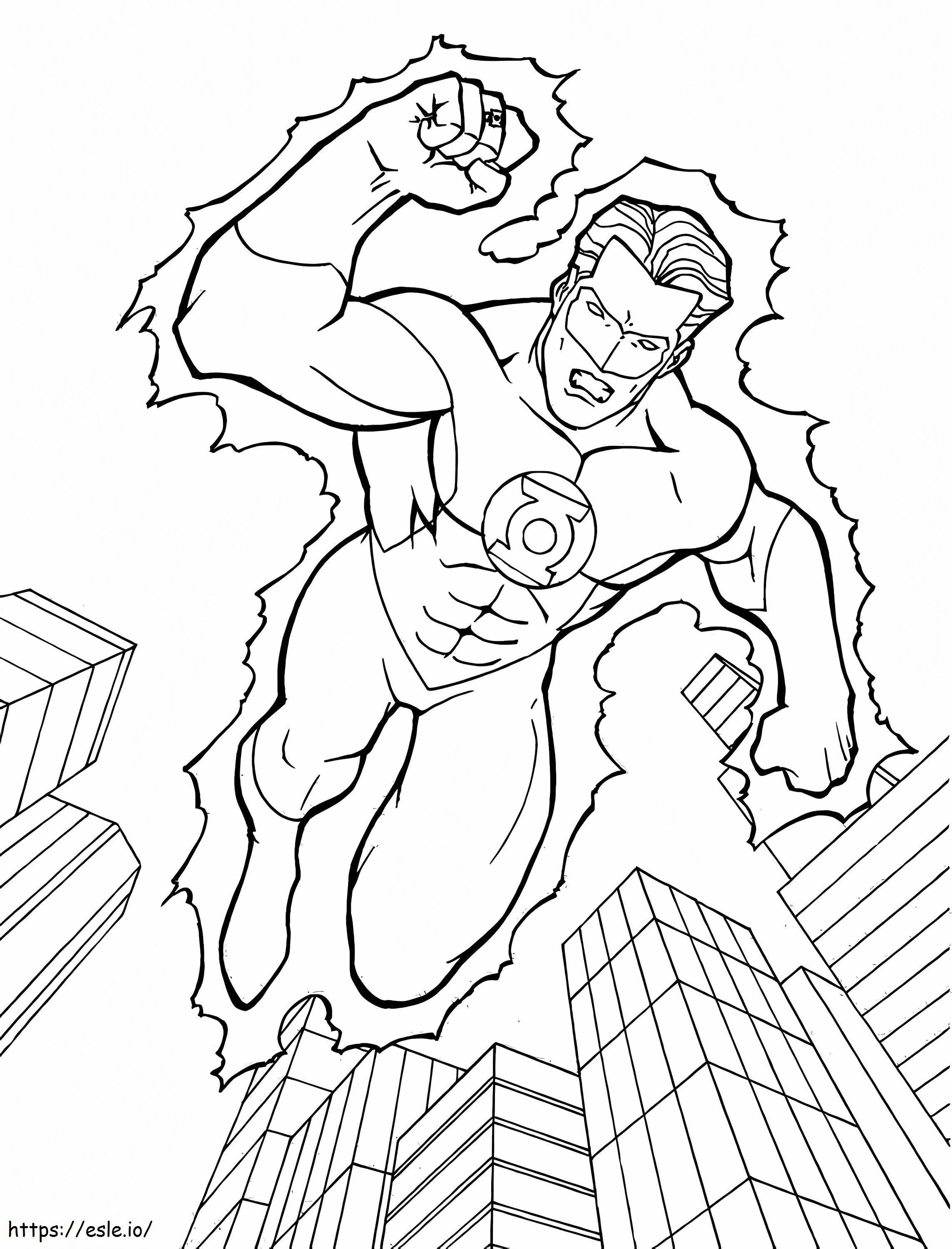 Flying Green Lantern coloring page
