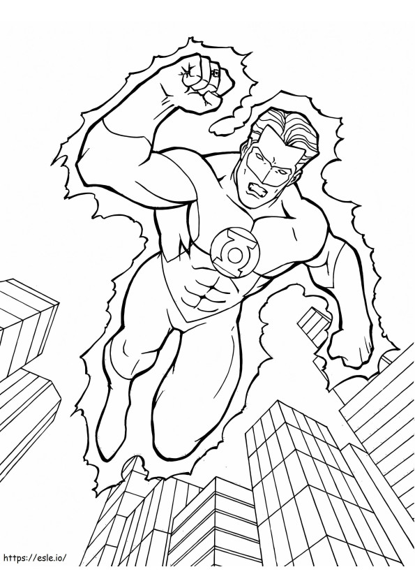 Flying Green Lantern coloring page