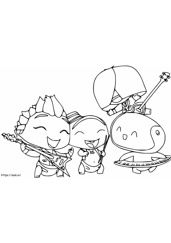 Mini Beat Power Rockers Band coloring page