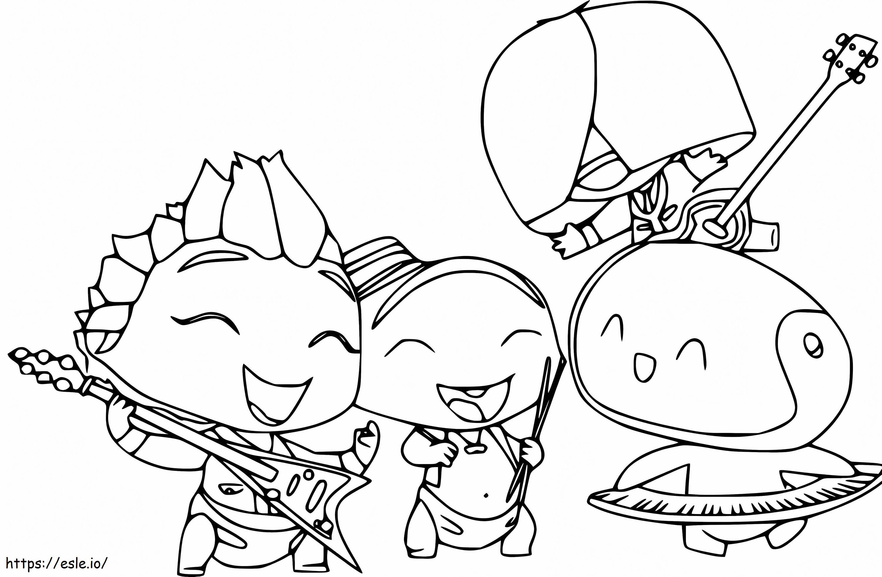 Mini Beat Power Rockers Band coloring page