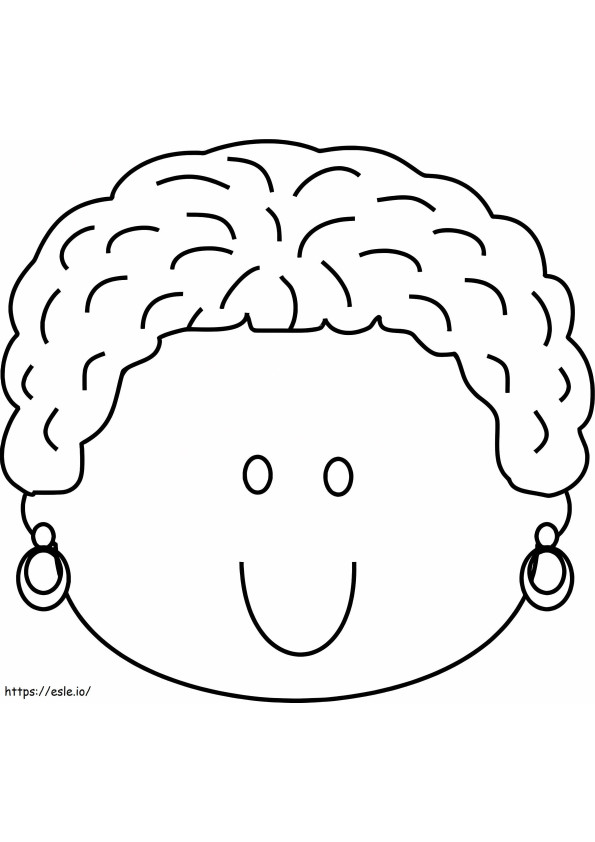 Coloriage Visage souriant de femme à imprimer dessin