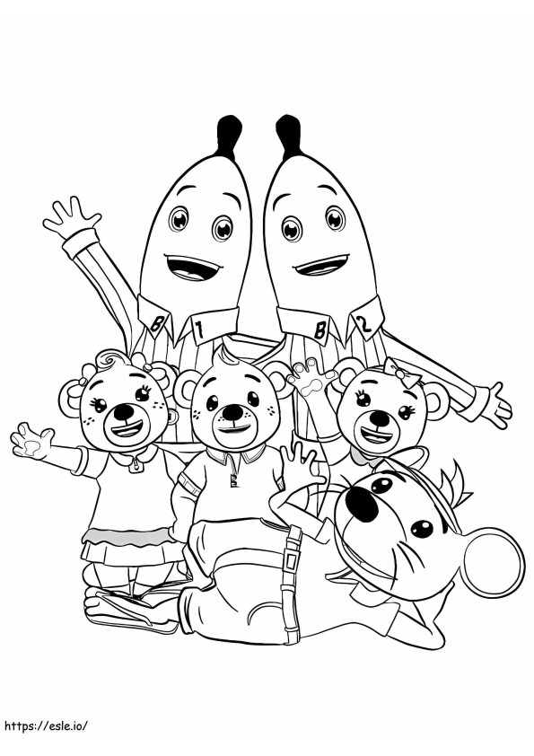 Bananas In Pajamas And Mouse coloring page
