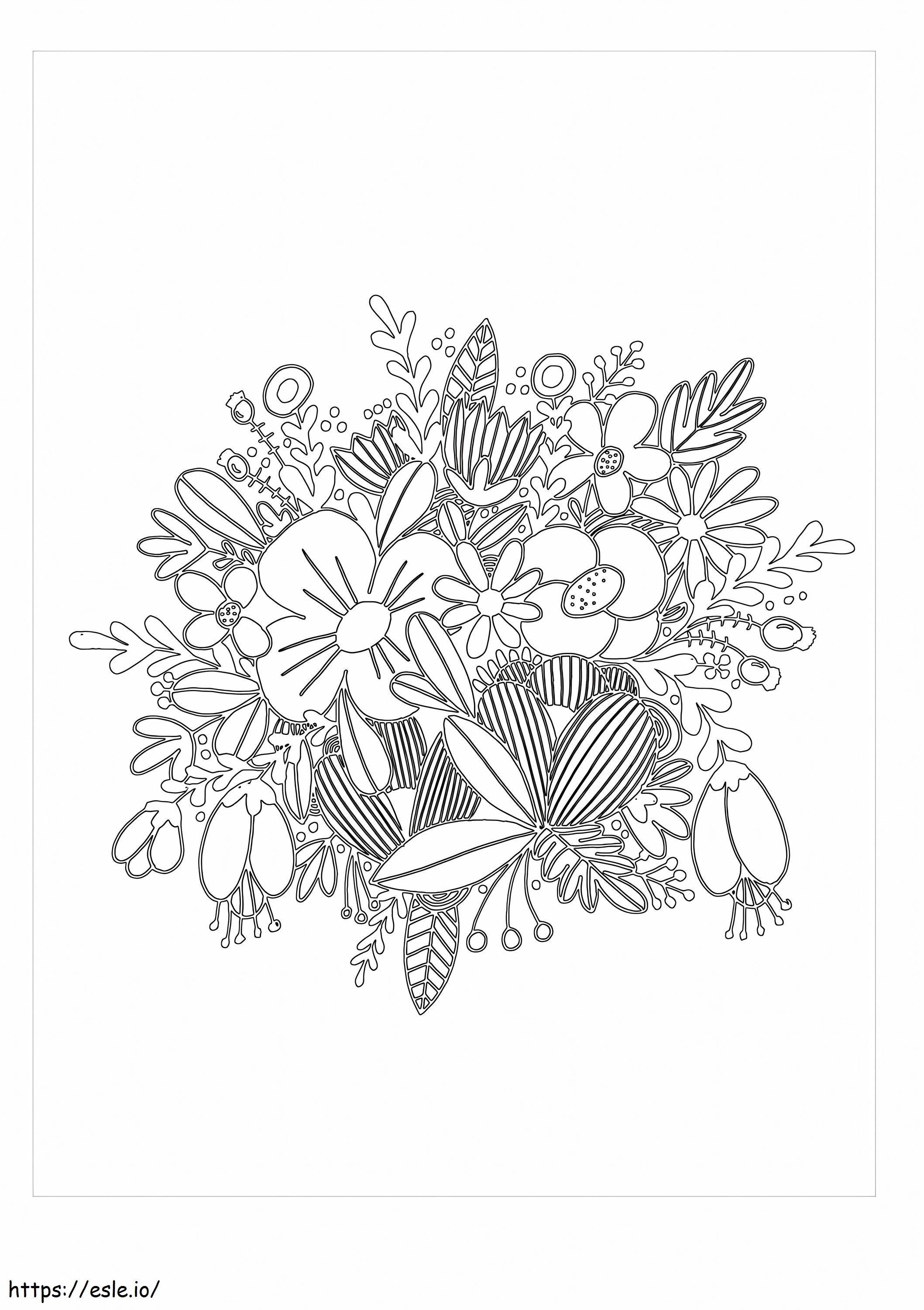 Coloriage Bouquet de fleurs sauvages à imprimer dessin